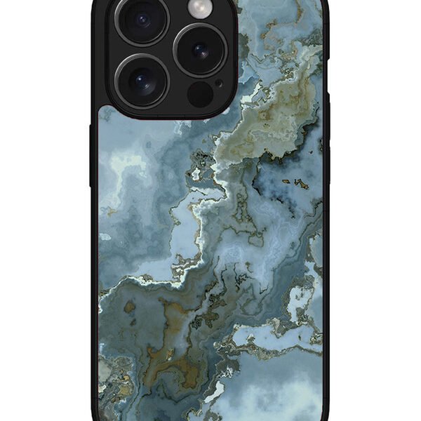 Iphone 15 Pro Max | 2D Metal | Celestial Blue Marble 2Nd Pattern | LC077