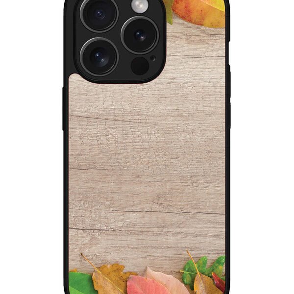 Iphone 15 Pro Max | 2D Metal | Autumn Leafs On Wooden Table | LC077