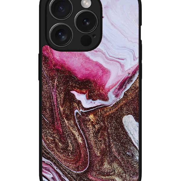 Iphone 15 Pro Max | 2D Metal | Elegant Rose & Gold Marble | LC077
