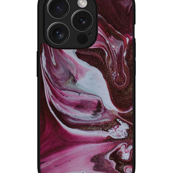 Iphone 15 Pro Max | 2D Metal | Pink And Golden Marble | LC077