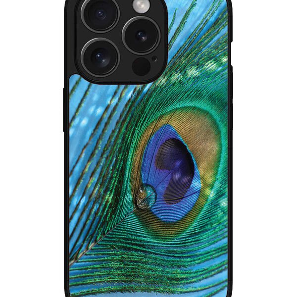 Iphone 15 Pro | 2D Metal | A Drop On Peacock Feather | LC068