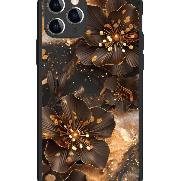 iPhone 11 Pro | 2D Metal | Golden Flowars | LC081