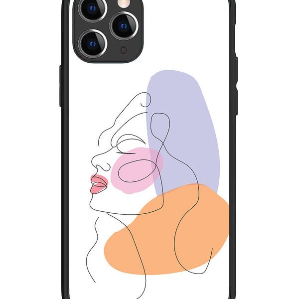 iPhone 11 Pro | 2D Metal | Line Art Girl Face | LC081