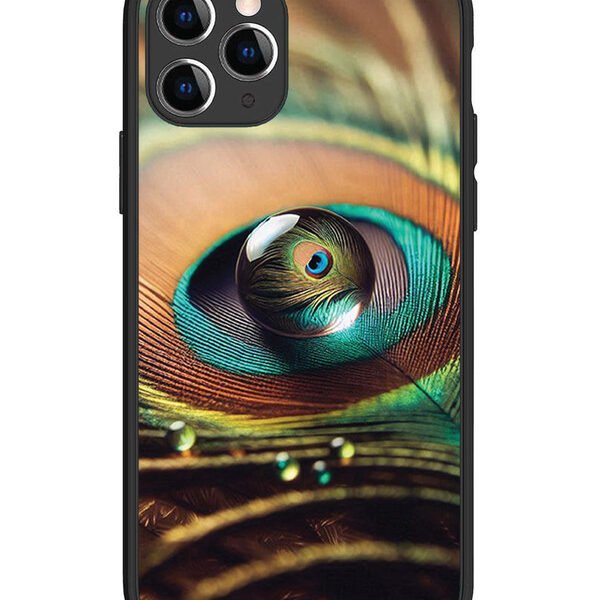 iPhone 11 Pro | 2D Metal | Water Drop On Peacock Feather | LC081