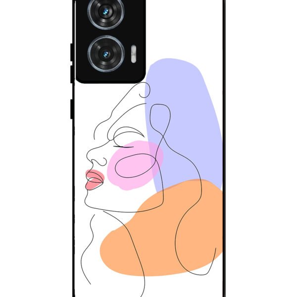 Motorola Moto G85 | 2D Metal | Line Art Girl Face | LC298
