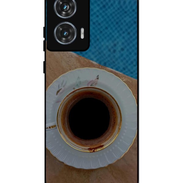 Motorola Moto G85 | 2D Metal | Black Tea Cup Saucer | LC298