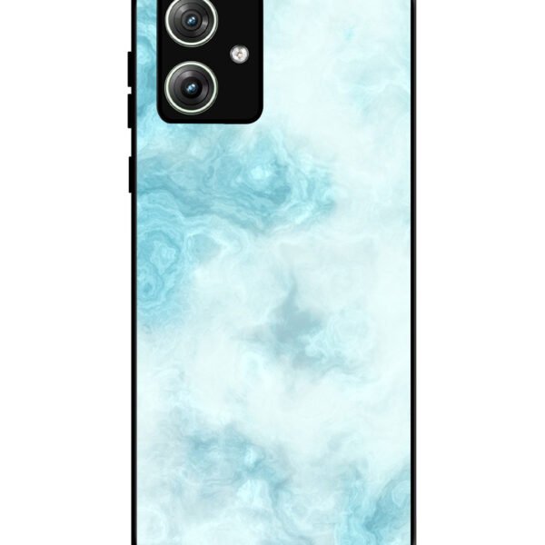 Motorola Moto G54 | 2D Metal | Light Blue with White Ocean Marble | LC297