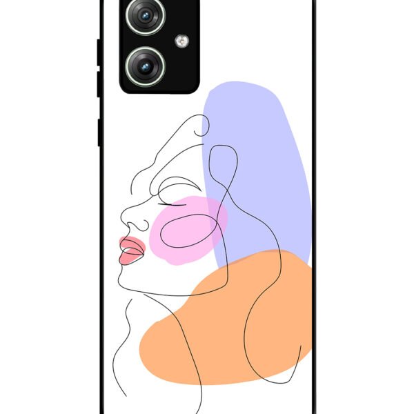 Motorola Moto G54 | 2D Metal | Line Art Girl Face | LC297