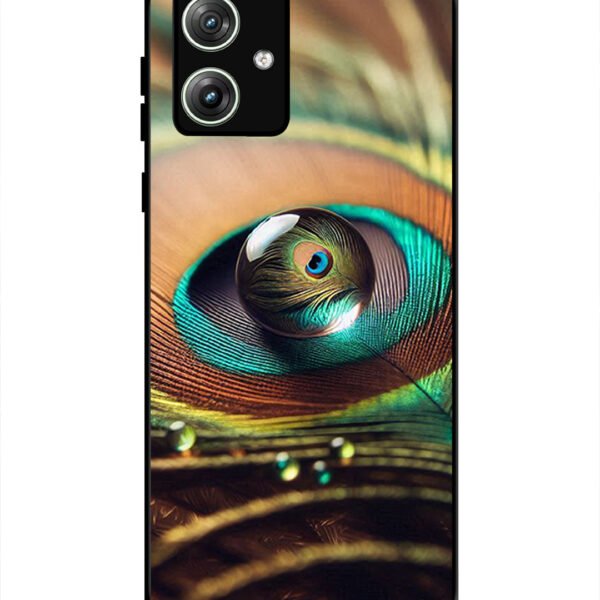 Motorola Moto G54 | 2D Metal | Water Drop On Peacock Feather | LC297