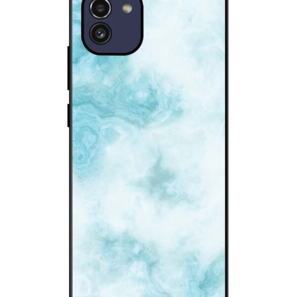 Samsung Galaxy A03 | 2D Metal | Light Blue with White Ocean Marble | LC120