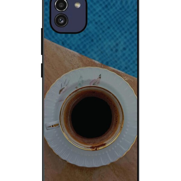 Samsung Galaxy A03 | 2D Metal | Black Tea Cup Saucer | LC120