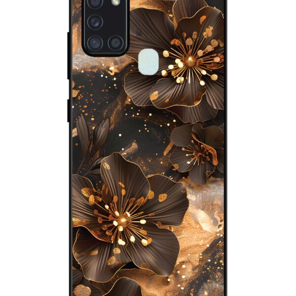 Samsung Galaxy A21S | 2D Metal | Golden Flowars | LC123