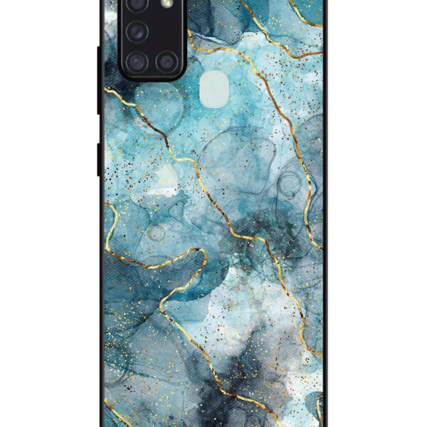 Samsung Galaxy A21S | 2D Metal | Oceanic Golden Strip Marble | LC123