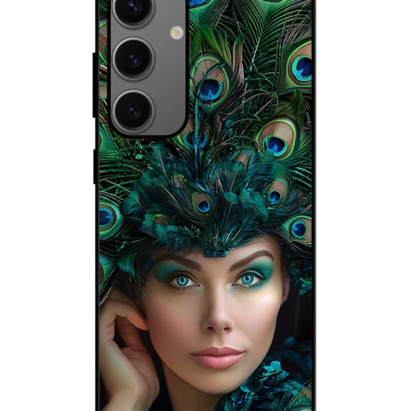 Samsung Galaxy A25 | 2D Metal | Girl with peacock feather Crown | LC124