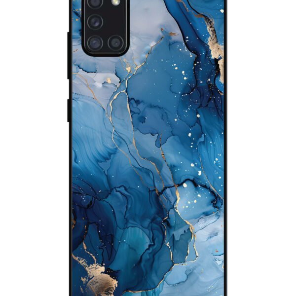 Samsung Galaxy A31 | 2D Metal | Oceanic Pattern with Golden Sprinkles | LC125