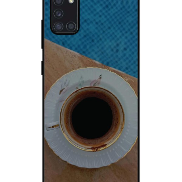 Samsung Galaxy A31 | 2D Metal | Black Tea Cup Saucer | LC125