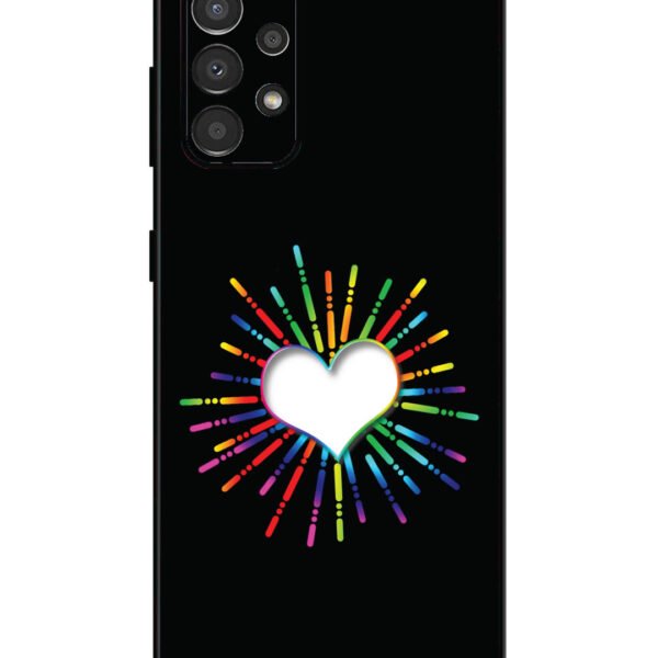 Samsung Galaxy A33 | 2D Metal | Colourful Heart on Black | LC127