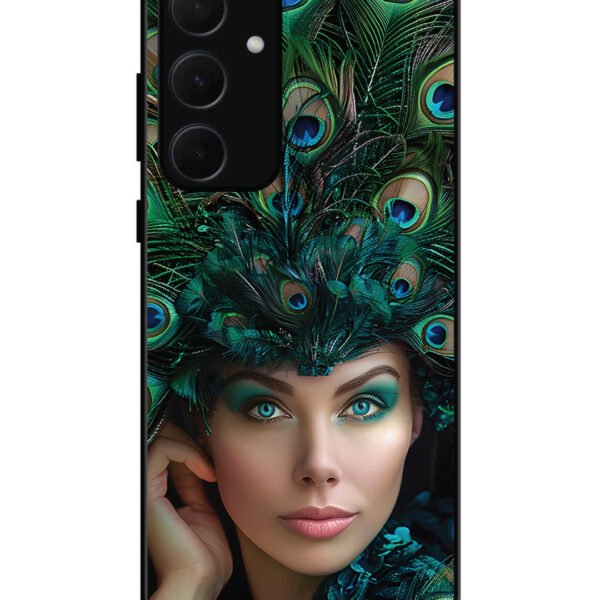 Samsung Galaxy A54 5G | 2D Metal | Girl with peacock feather Crown | LC130