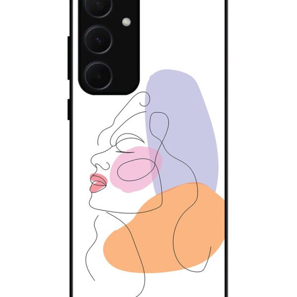 Samsung Galaxy A54 5G | 2D Metal | Line Art Girl Face | LC130