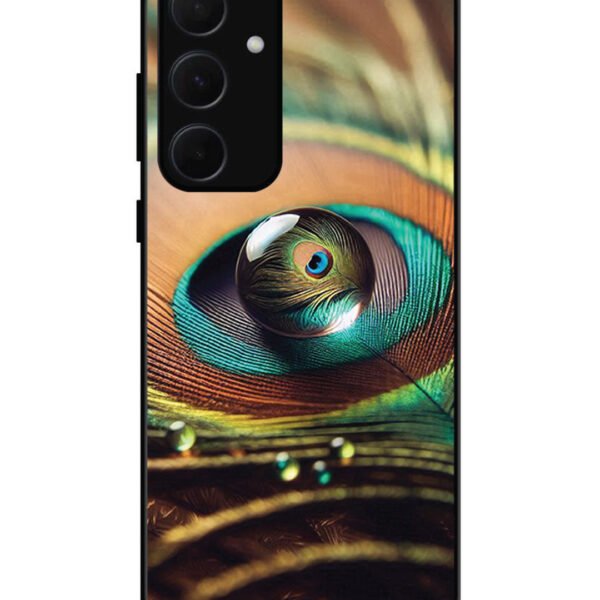 Samsung Galaxy A54 5G | 2D Metal | Water Drop On Peacock Feather | LC130