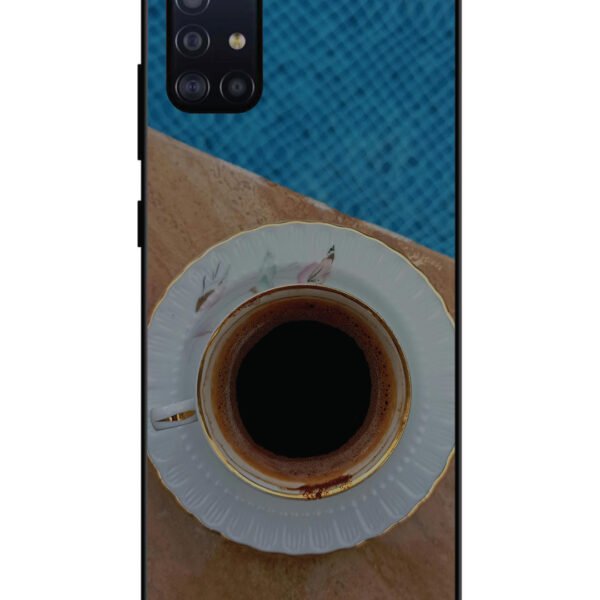 Samsung Galaxy A71 | 2D Metal | Black Tea Cup Saucer | LC131