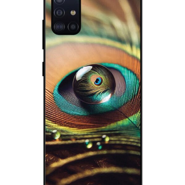 Samsung Galaxy A71 | 2D Metal | Water Drop On Peacock Feather | LC131