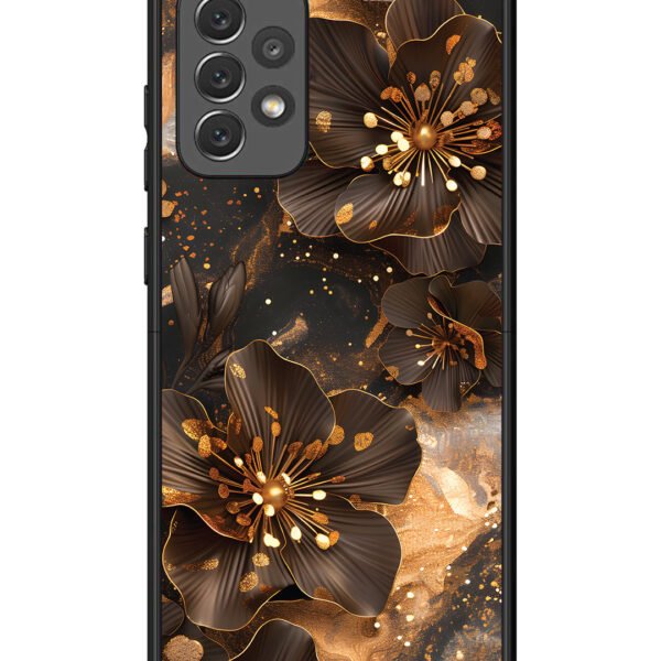 Samsung Galaxy A72 | 2D Metal | Golden Flowars | LC132
