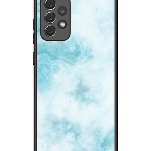 Samsung Galaxy A72 | 2D Metal | Light Blue with White Ocean Marble | LC132