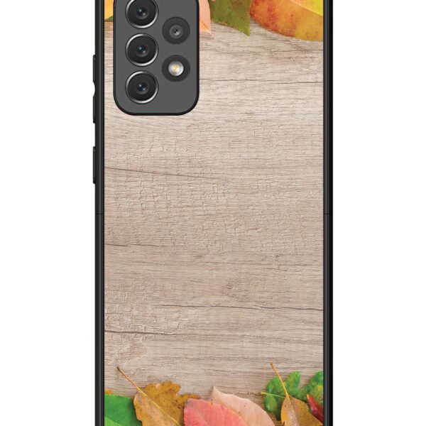 Samsung Galaxy A72 | 2D Metal | Autumn Leafs On Wooden Table | LC132