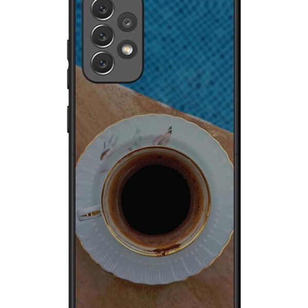 Samsung Galaxy A72 | 2D Metal | Black Tea Cup Saucer | LC132