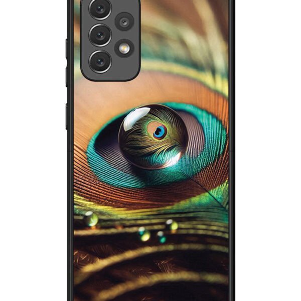 Samsung Galaxy A72 | 2D Metal | Water Drop On Peacock Feather | LC132