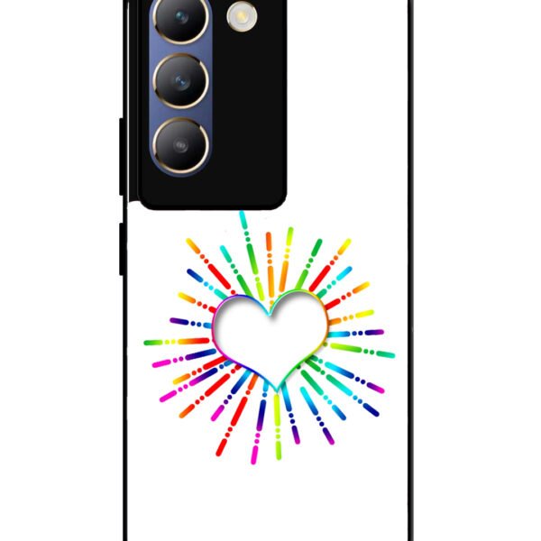 Vivo Y200E | 2D Metal | Colourful Heart On White | LC015