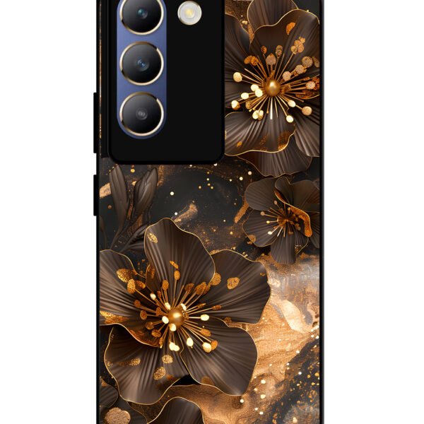 Vivo Y200E | 2D Metal | Golden Flowars | LC015