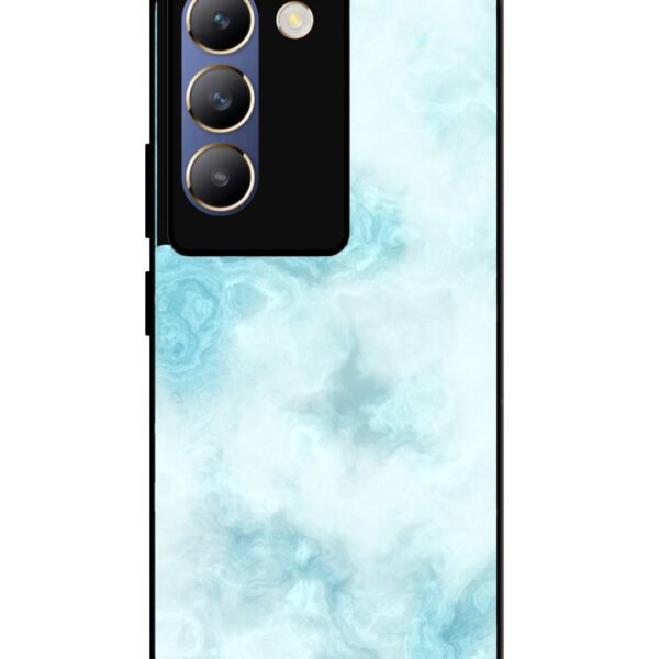 Vivo Y200E | 2D Metal | Light Blue With White Ocean Marble | LC015