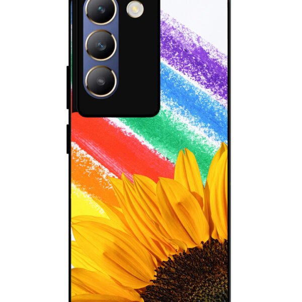 Vivo Y200E | 2D Metal | Sunflower On Colourful Lines | LC015