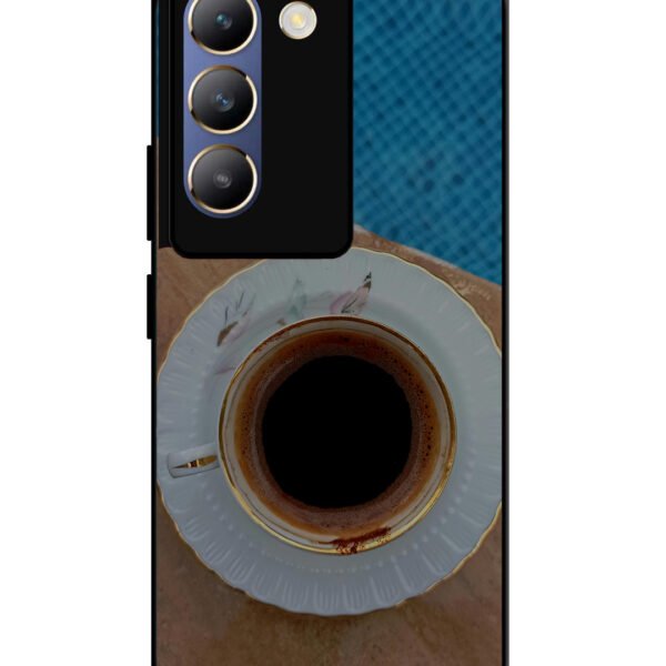 Vivo T3 5G | 2D Metal | Black Tea Cup Saucer | LC015