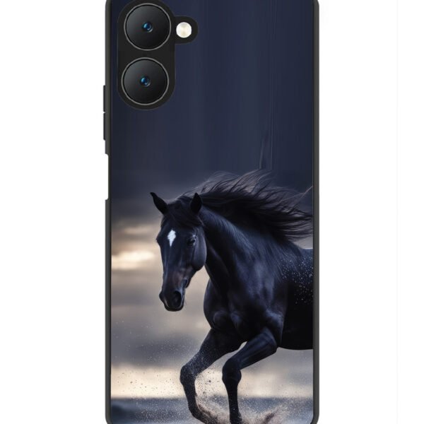 Vivo Y28e 5G | 2D Metal | Black-Horse-Animal | Lc308