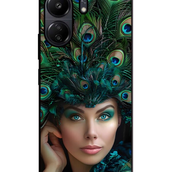 Xiaomi Redmi 13C | 2D Metal | Girl with peacock feather Crown | LC284