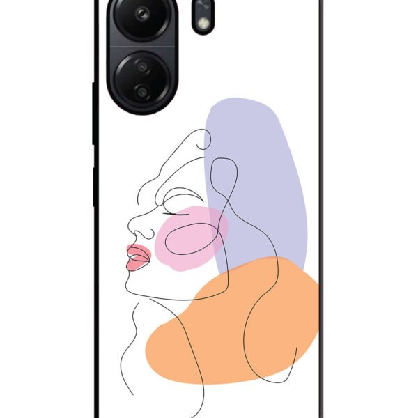 Poco C65 | 2D Metal | Line Art Girl Face | LC284