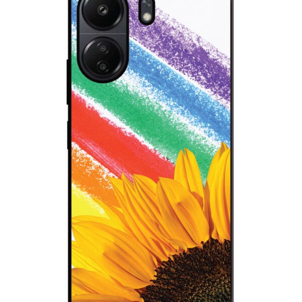 Poco C65 | 2D Metal | Sunflower on Colourful Lines | LC284
