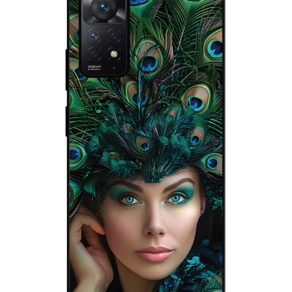 Redmi Note 11 | 2D Metal | Girl with peacock feather Crown | LC210