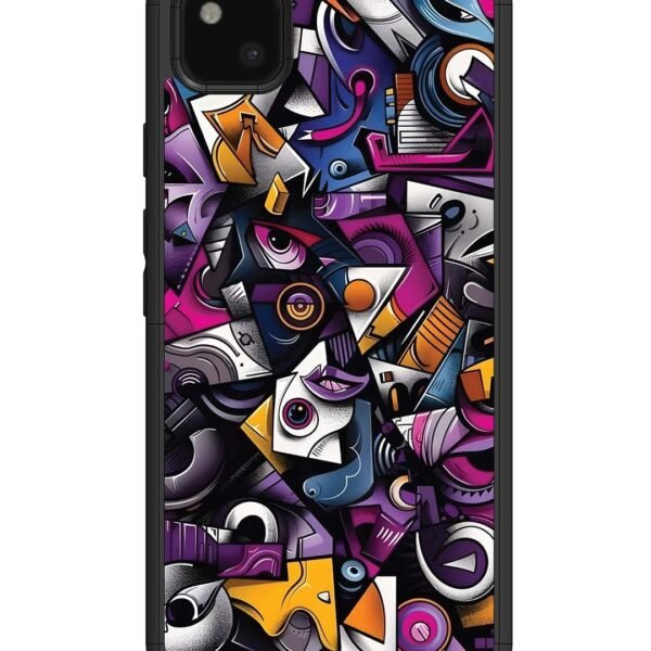 Google Pixel 4 Xl | 2D Metal Case | Abstract Geometric Graffiti Chaos | LC062