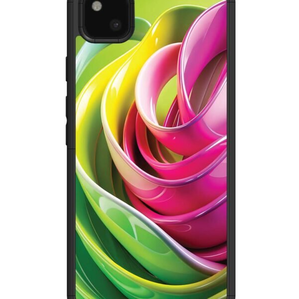 Google Pixel 4 Xl | 2D Metal Case | Vibrant Swirl Glossy Ribbon Art | LC062