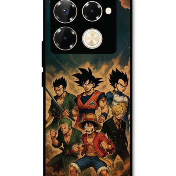 Infinix Note 40 Pro 5G | 2D Metal Case | Onepiece N Dragon Ball Z In One Team | LC295