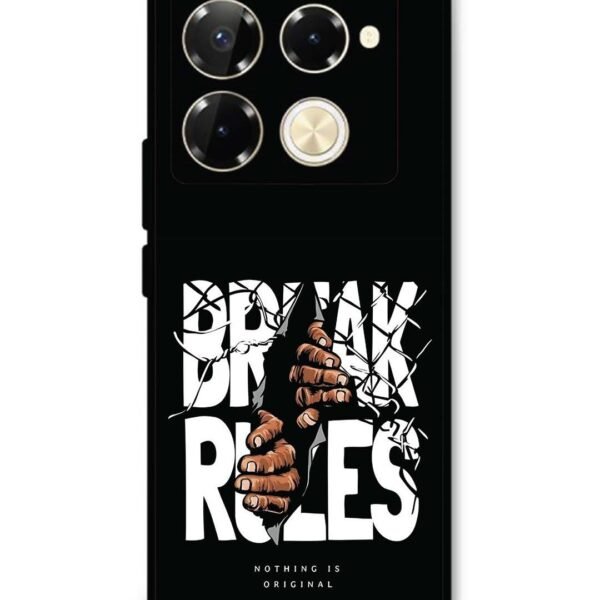 Infinix Note 40 Pro 5G | 2D Metal Case | Break Rules Gritty Typography Art | LC295