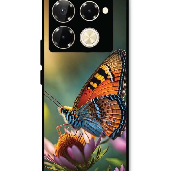 Infinix Note 40 Pro 5G | 2D Metal Case | Golden Hour Monarch Butterfly | LC295