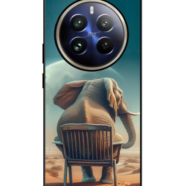 Realme 12 Pro | 2D Metal Cover | Baby Elephant Om Chair | Lc116