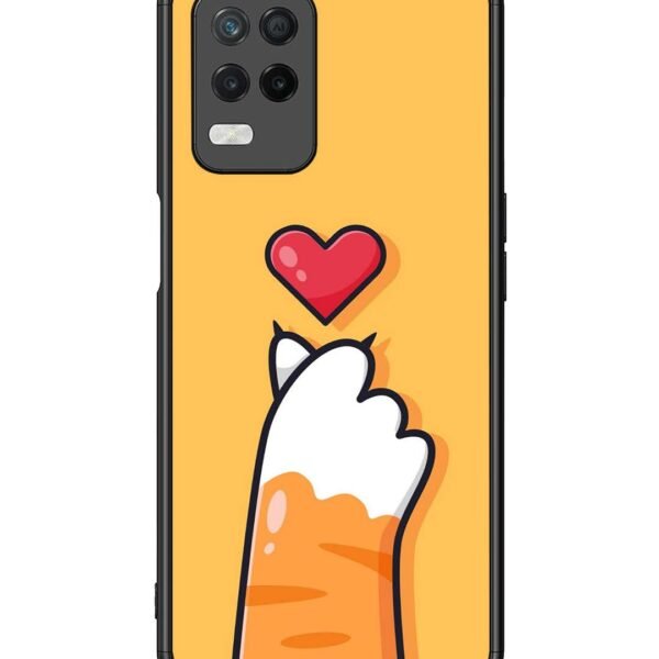 Realme 8 5G | 2D Metal Case | Heart Hand | LC108