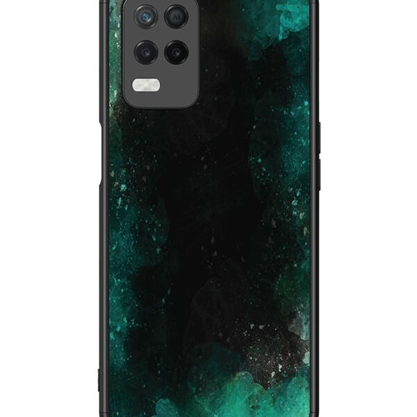 Realme 8 5G | 2D Metal Case | Dark Black And Green Forest | LC108