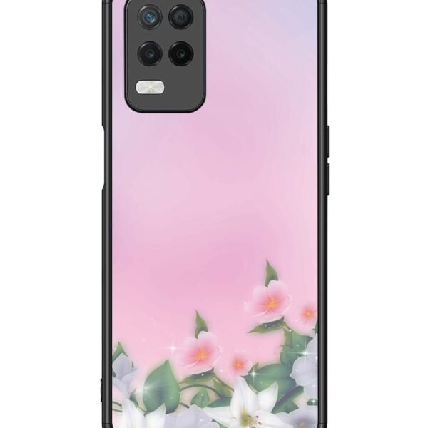 Realme 8 5G | 2D Metal Case | Pink Floral Elegance | LC108